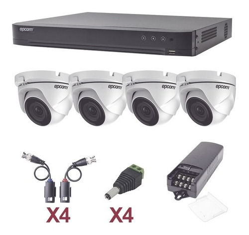 Kit Turbohd 1080p  Dvr 4 Ch 4 Cámaras Bala Exterior 2.8 Mm