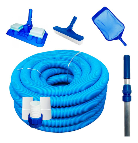 Kit Limpeza Piscina Mangueira 5m + Cabo 3m + Acessórios