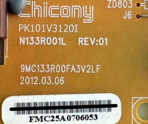 Fuente Toshiba / Pk101v3120i / N133r001l / Modelo 46l5200u1 (Usado)