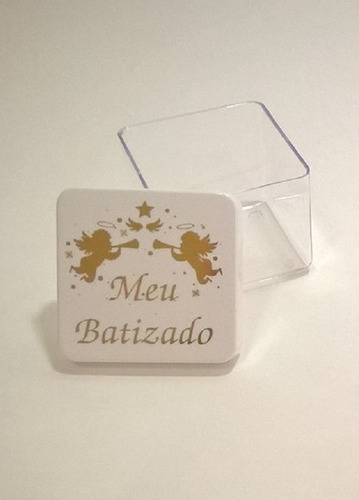 Imagem 3 de 4 de 10 Caixinhas 5x5cm Anjo Meu Batizado Lembrancinhas Anjos
