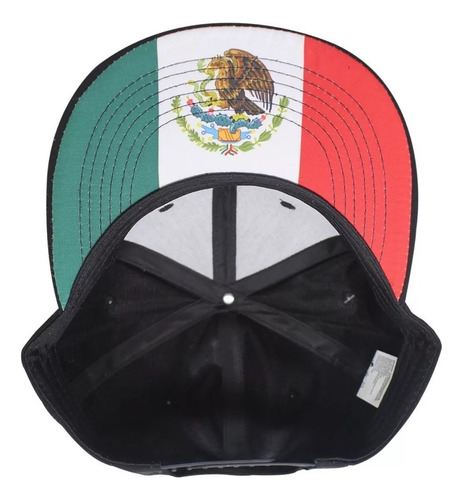 Gorra Plana Con Placa Premium 7 Gajos Negro America Ajustable