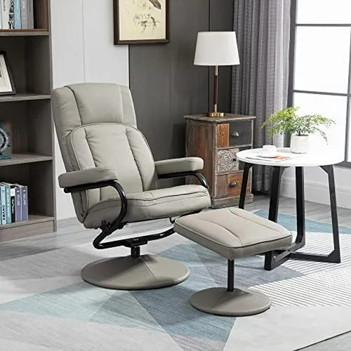 Sillón Reclinable Homcom Con Reposapiés, Gris