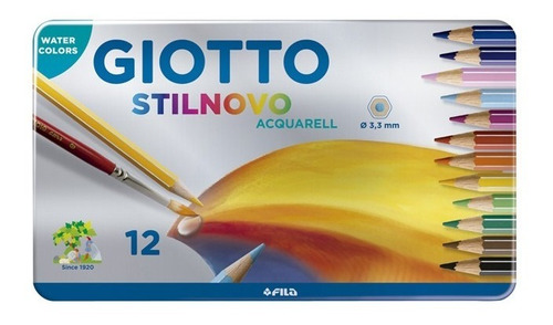 Lapices Giotto Stilnovo Acquarell X 12 En Lata Art 256200