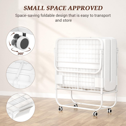 Cama Plegable Portátil Con Colchón De Espuma Viscoelástica