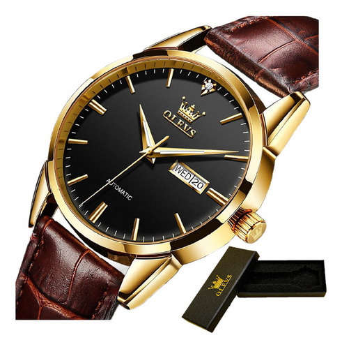 Reloj De Moda Olevs Mechanical Luminous Leather