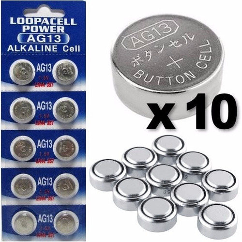 Pila Bateria Alkalina Ag13 Lr44 A76 357 10 Unidades Relojes®