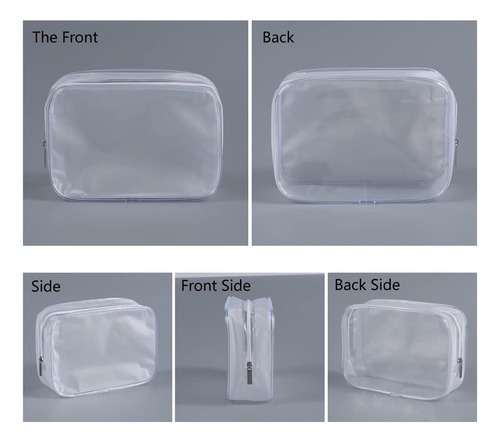 5 Bolsas De Aseo Portátil Plástico Transparente Con Cierre