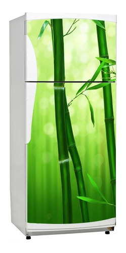 Vinilo Decorativo Heladera Plantas Bambu M4