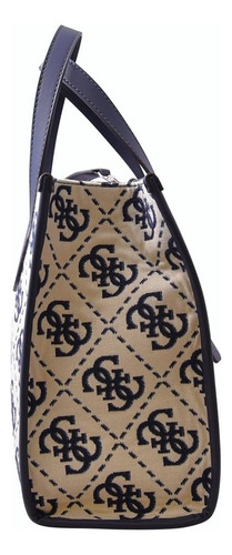 Guess Bolso Tote Con Doble Compartimento Ruma, Logotipo Azul