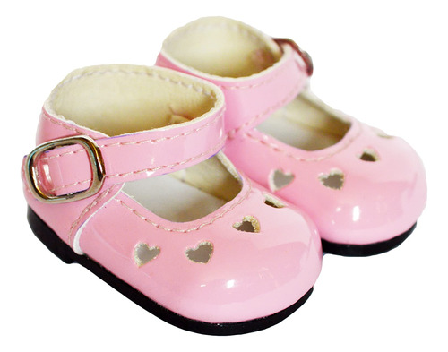 Zapatos De Muñeca De 18 Pulgadas, Diseño De Corazón Rosa.