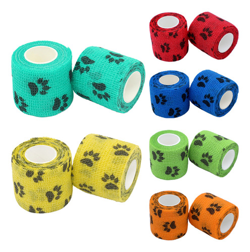 12 Rollos De Venda Autoadhesiva Reutilizable Para Mascotas