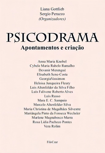 Psicodrama: Apontamentos E Criação Editora Filoczar, Capa Mole Em Português