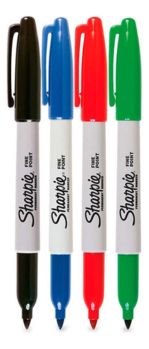 Set 4 Marcadores Permantente Sharpie Colores Básicos
