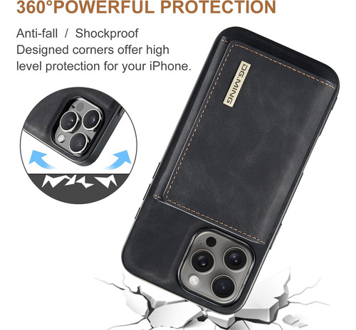 Capa De Celular Tipo Carteira Removível 2 Em 1 Para iPhone 1