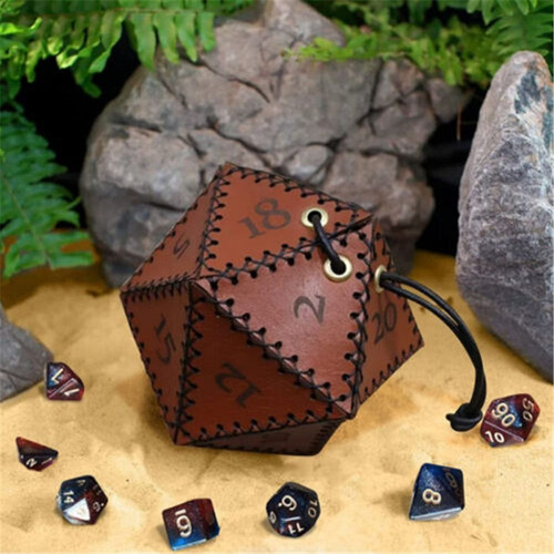 Bolsa De Cuero Para Dados D20, Monedero, Bolsa De Cuero Con