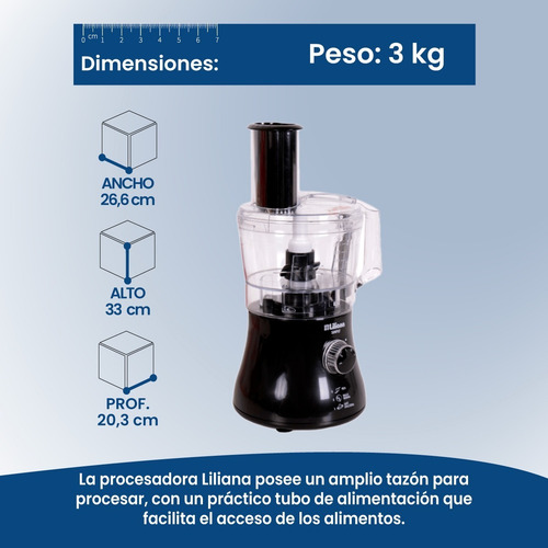 Imagen 3 de 7 de Multi Procesadora Liliana Simply Am600 650w Pulsador Full!