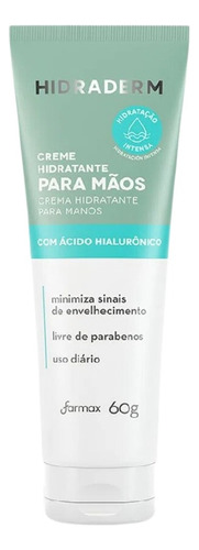 Creme Hidratante Acido Hialurônico Hidraderm 60g Farmax