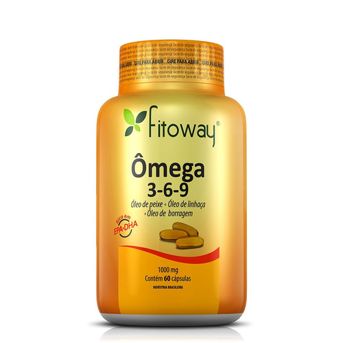 Ômega 3-6-9 - Peixe Linhaça Borragem 1000mg Fitoway 60 Caps