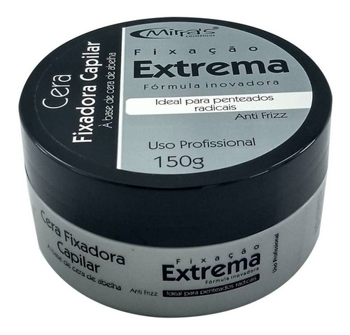 Pomada Fixação Extrema Mirras Cinza 150g P/ Penteado Radical
