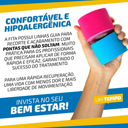 Fita Fisioterapia Tape Bandagem Funcional Adesiva Elástica