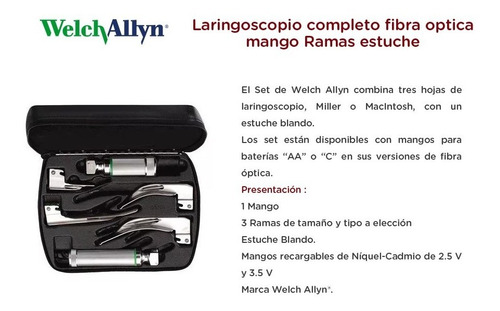 Imagen 7 de 10 de Laringoscopio Welch Allyn Completo Mango Envio Gratis