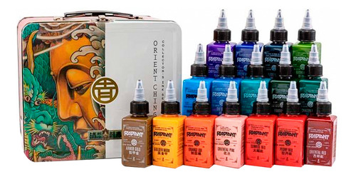 Set Tinta Para Tatuar Radiant Orient Ching 16 Colores 2oz