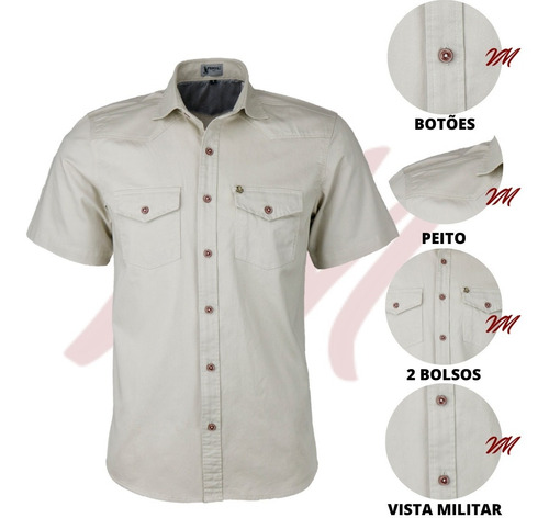 Imagem 3 de 6 de Kit 02 Camisas Masculina Amil Estilo Militar 01 Ml + 01 Mc