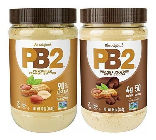 Pb2 En Polvo Mantequilla De Cacahuete Bundle, 16 Oz (pack De