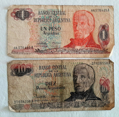 Lote Billetes Antiguos Pesos Argentinos. 1983 (Usado)