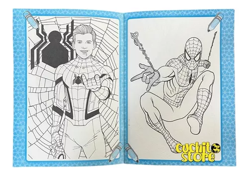 Mini Mega Libro Para Colorear Spiderman Pintar Niño