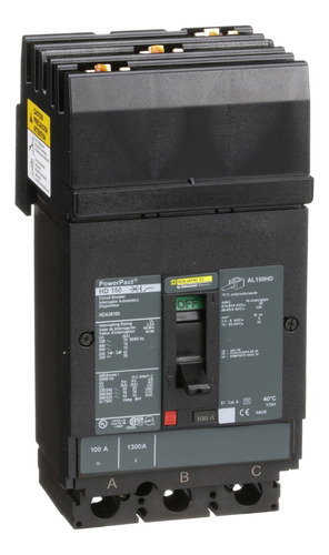 Hda36100 Circuit Breaker, Powerpact H, 100a, 3 Pole, 600vac