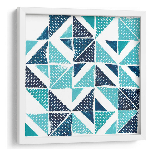 Cuadro Enmarcado Blanco Bryl Bloque Impresión I 50x50