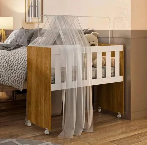 comprar Tigus Baby Ariel 80x94cm Branco E Ypê Mini Berço Acompanha Colchao E Suporte Mosqueteiro - Lv Móveis 