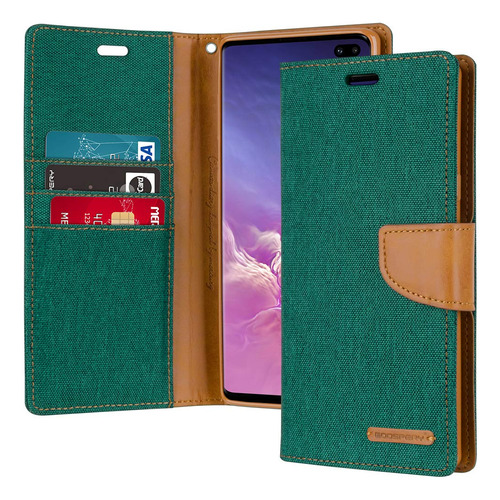 Funda Tipo Cartera Lona Para Samsung Galaxy S10 Plus 2019