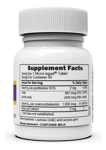 Superior Source Vitamina B-12 B6 Ácido Fólico 60 Tabletas