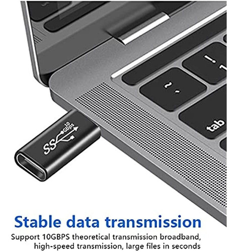 [paquete 3 En 1] Adaptador Acoplador De Extensión Usb 3.1 C: