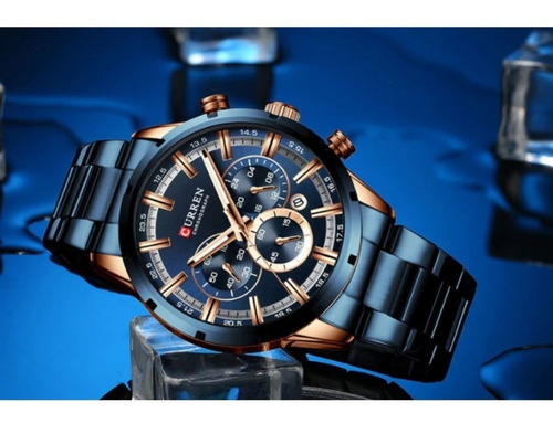 Imagem 4 de 6 de Relógio Masculino Curren Inoxidável De Luxo Frete Grátis