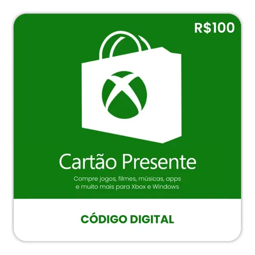 Gift Card Microsoft Xbox Live 100 Reais Br Digital Parcelamento