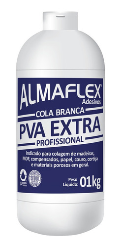 Imagem 1 de 2 de Cola Adesivo Branca P/ Marcenaria Madeira Mdf 1kg Almaflex 