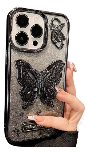 Funda Protectora Para iPhone 15 Pro, Mariposa Tridimensional