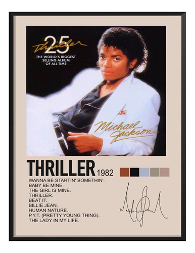 Cuadro Michael Jackson Thriller C/ Firma