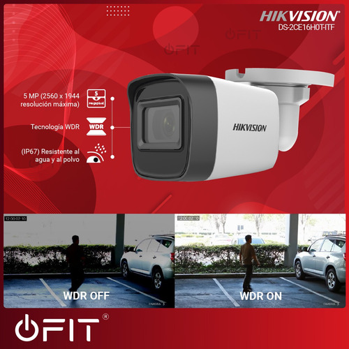 Imagen 4 de 10 de Cámara Seguridad Hikvision Turbo Bullet 5mp Exterior Metal