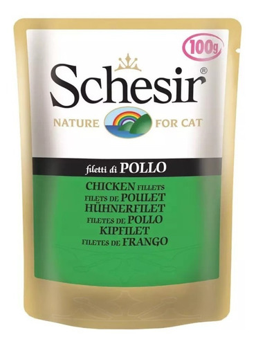 Ração Úmida Sachê Gato Schesir Nature Cat Filé D Frango 100g