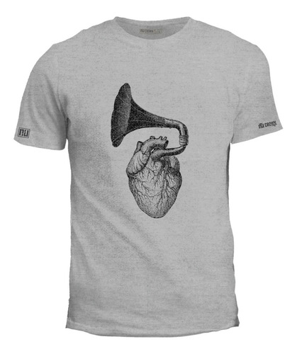 Camiseta Estampada Fonógrafo Corazón Hombre Inp Igk