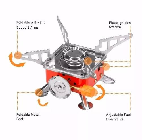 Estufa Camping Montaña Parrilla Fogón Portable
