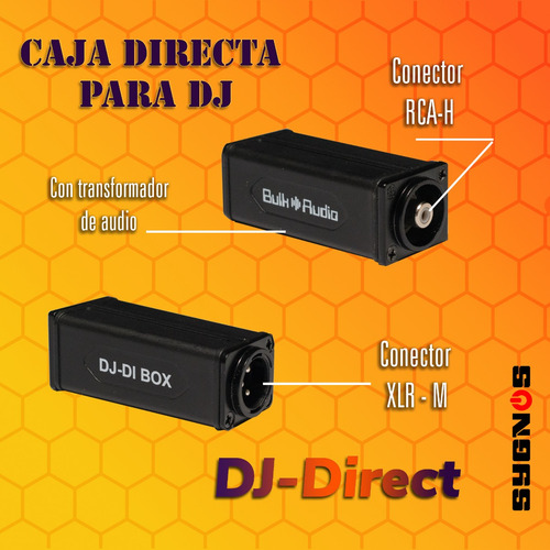 Combo 2 Cajas Directas Para Dj De Rca A Xlr Macho Con Trafo