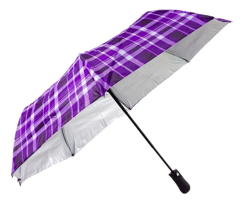 Paraguas Sombrilla Mini Escoses Capa Doble Tela Premium Color Morado