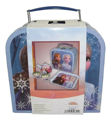 Imagen 3 de 4 de Set De Te Frozen Original Juego Valija X7 Piezas Cresko Nena