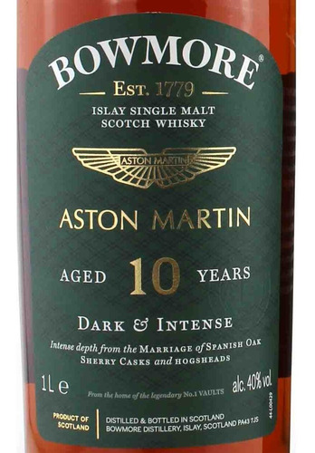 Imagen 7 de 9 de Whisky Bowmore 10 Años Aston Martin 700ml En Estuche