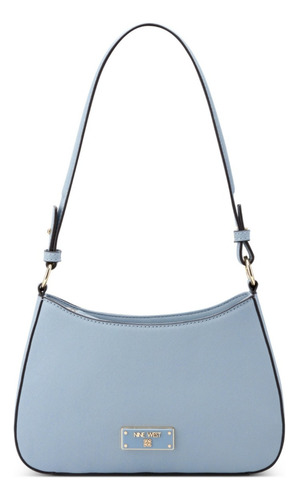 Bolsa Tote Para Mujer Nine West Azul Ngs129318 Acabado de los herrajes Oro Diseño de la tela Liso